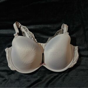 Auden Lace-Trim Padded Bra in Light Grey